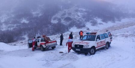 نجات چهار کوهنورد در ارتفاعات کوه عجم شهرستان خلخال